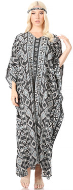 Sakkas Mera Women's Long Loose Short Sleeve Summer Casual Caftan Kaftan Dress - Buy One, Get One 50% Off dresses La Vie Bien Sakkas Mera Women's Long Loose Short Sleeve Summer Casual Caftan Kaftan Dress - Buy One, Get One 50% Off