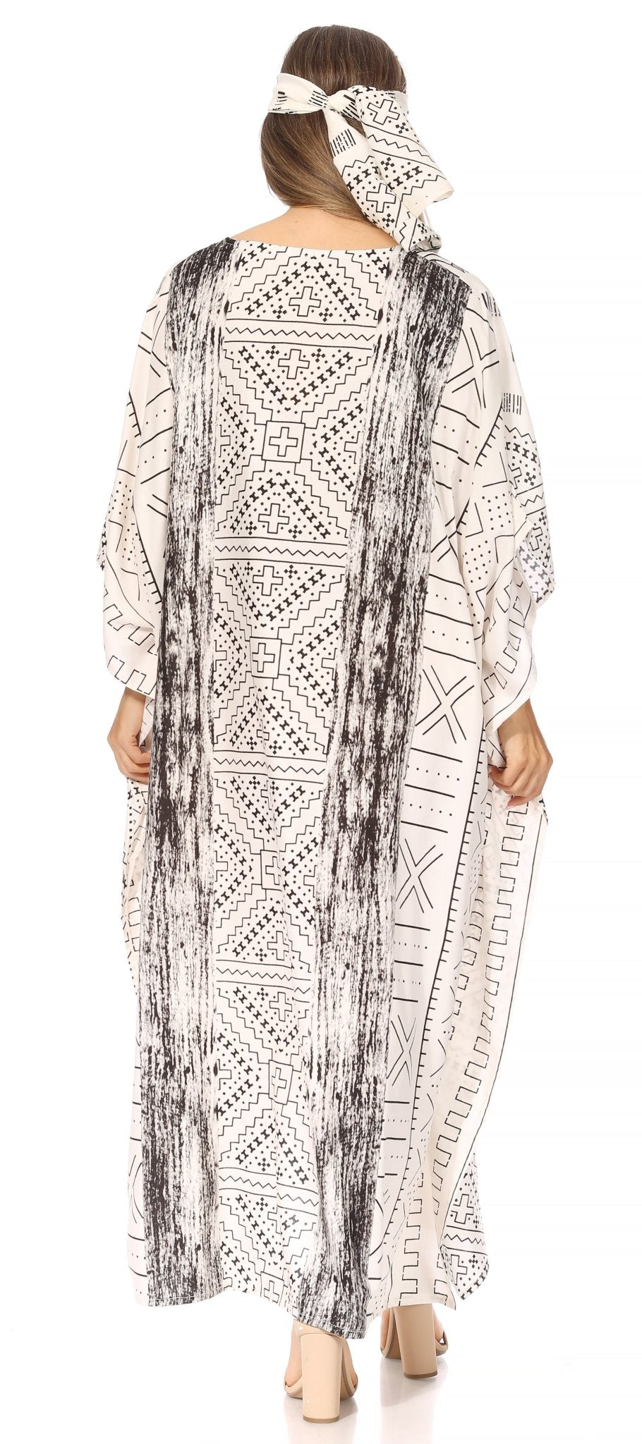 Sakkas Mera Women's Long Loose Short Sleeve Summer Casual Caftan Kaftan Dress - Buy One, Get One 50% Off dresses La Vie Bien Sakkas Mera Women's Long Loose Short Sleeve Summer Casual Caftan Kaftan Dress - Buy One, Get One 50% Off