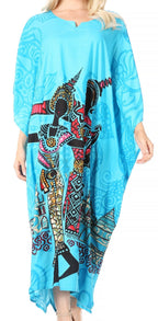 Sakkas Mera Women's Long Loose Short Sleeve Summer Casual Caftan Kaftan Dress - Buy One, Get One 50% Off dresses La Vie Bien Sakkas Mera Women's Long Loose Short Sleeve Summer Casual Caftan Kaftan Dress - Buy One, Get One 50% Off