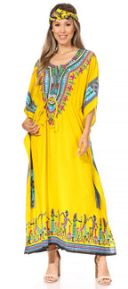 Sakkas Mera Women's Long Loose Short Sleeve Summer Casual Caftan Kaftan Dress - Buy One, Get One 50% Off dresses La Vie Bien Sakkas Mera Women's Long Loose Short Sleeve Summer Casual Caftan Kaftan Dress - Buy One, Get One 50% Off