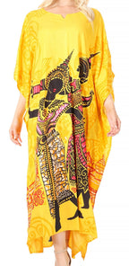 Sakkas Mera Women's Long Loose Short Sleeve Summer Casual Caftan Kaftan Dress - Buy One, Get One 50% Off dresses La Vie Bien Sakkas Mera Women's Long Loose Short Sleeve Summer Casual Caftan Kaftan Dress - Buy One, Get One 50% Off