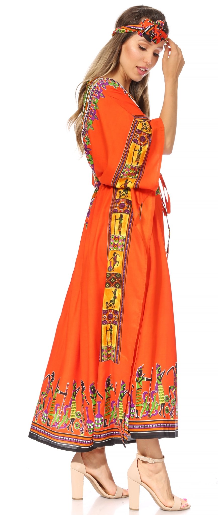 Sakkas Mera Women's Long Loose Short Sleeve Summer Casual Caftan Kaftan Dress - Buy One, Get One 50% Off dresses La Vie Bien Sakkas Mera Women's Long Loose Short Sleeve Summer Casual Caftan Kaftan Dress - Buy One, Get One 50% Off