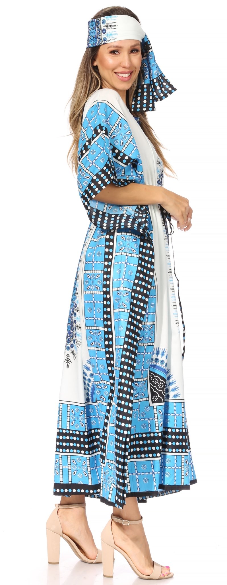 Sakkas Mera Women's Long Loose Short Sleeve Summer Casual Caftan Kaftan Dress - Buy One, Get One 50% Off dresses La Vie Bien Sakkas Mera Women's Long Loose Short Sleeve Summer Casual Caftan Kaftan Dress - Buy One, Get One 50% Off