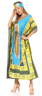 Sakkas Mera Women's Long Loose Short Sleeve Summer Casual Caftan Kaftan Dress - Buy One, Get One 50% Off dresses La Vie Bien Sakkas Mera Women's Long Loose Short Sleeve Summer Casual Caftan Kaftan Dress - Buy One, Get One 50% Off