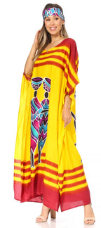 Sakkas Mera Women's Long Loose Short Sleeve Summer Casual Caftan Kaftan Dress - Buy One, Get One 50% Off dresses La Vie Bien Sakkas Mera Women's Long Loose Short Sleeve Summer Casual Caftan Kaftan Dress - Buy One, Get One 50% Off
