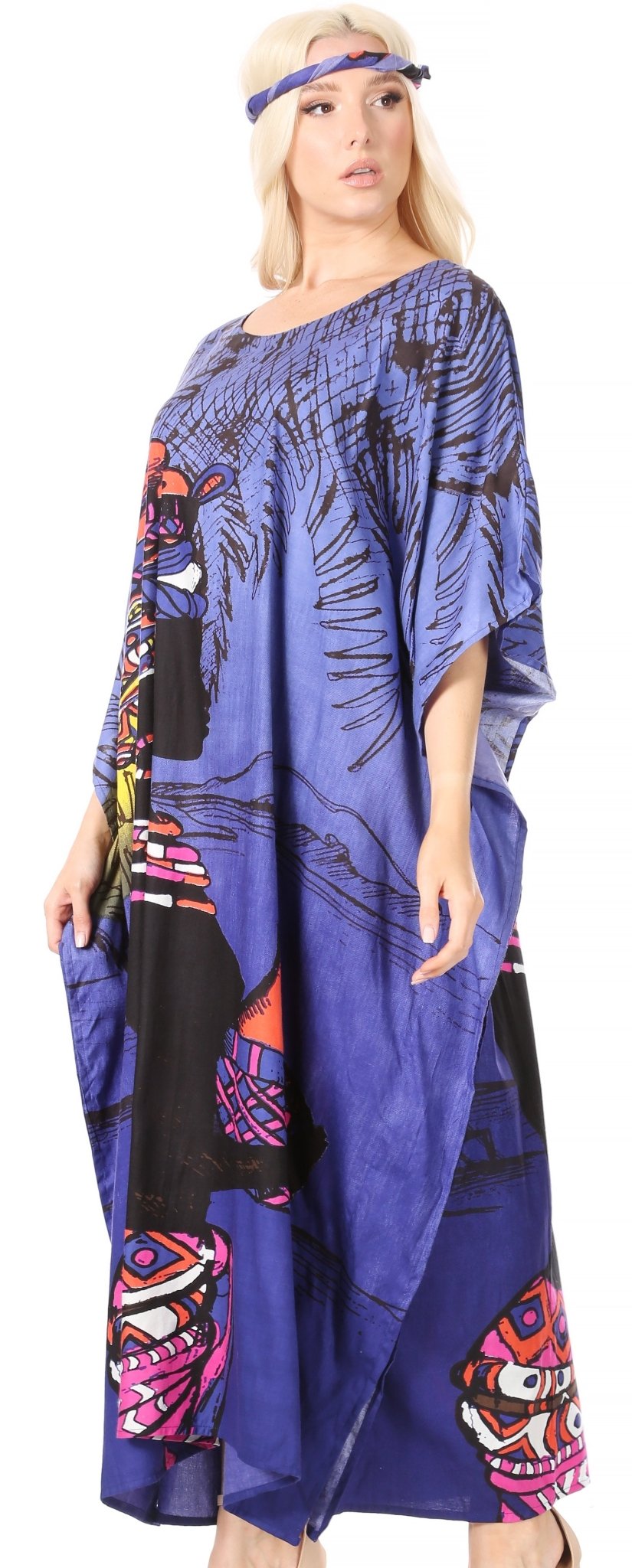 Sakkas Mera Women's Long Loose Short Sleeve Summer Casual Caftan Kaftan Dress - Buy One, Get One 50% Off dresses La Vie Bien Sakkas Mera Women's Long Loose Short Sleeve Summer Casual Caftan Kaftan Dress - Buy One, Get One 50% Off