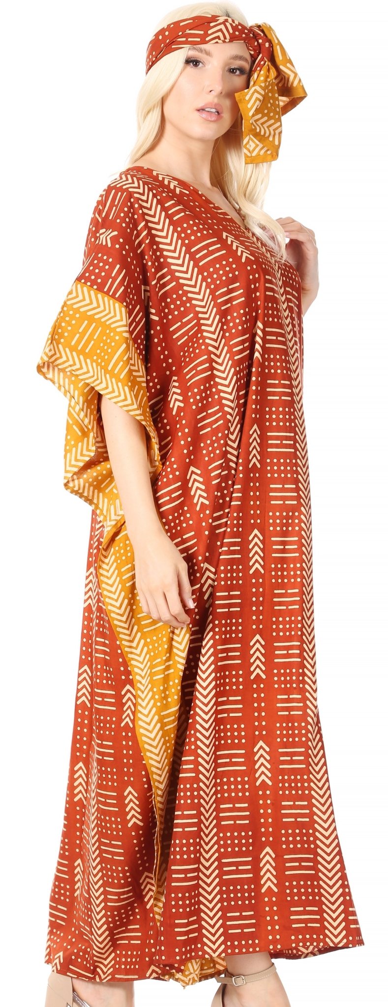 Sakkas Mera Women's Long Loose Short Sleeve Summer Casual Caftan Kaftan Dress - Buy One, Get One 50% Off dresses La Vie Bien Sakkas Mera Women's Long Loose Short Sleeve Summer Casual Caftan Kaftan Dress - Buy One, Get One 50% Off