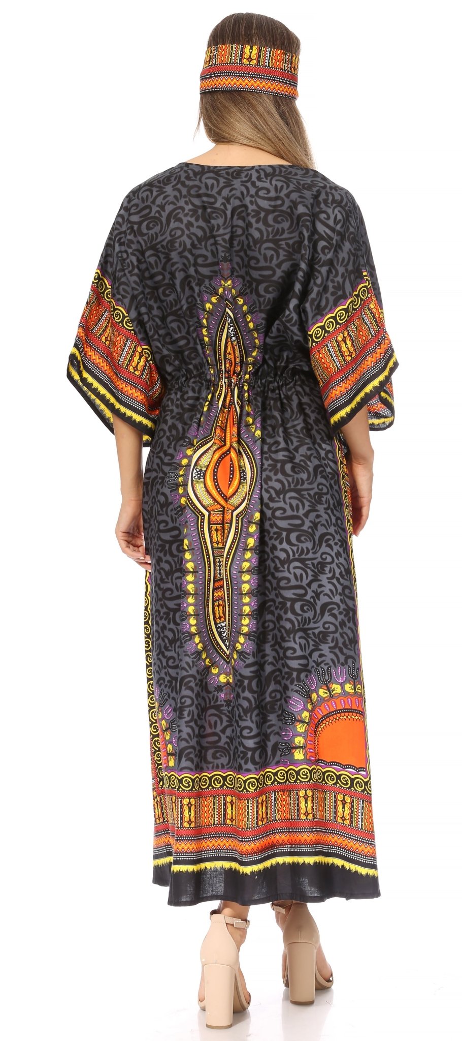 Sakkas Mera Women's Long Loose Short Sleeve Summer Casual Caftan Kaftan Dress - Buy One, Get One 50% Off dresses La Vie Bien Sakkas Mera Women's Long Loose Short Sleeve Summer Casual Caftan Kaftan Dress - Buy One, Get One 50% Off