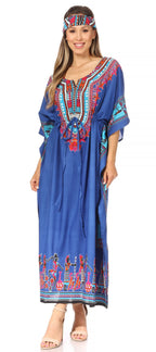 Sakkas Mera Women's Long Loose Short Sleeve Summer Casual Caftan Kaftan Dress - Buy One, Get One 50% Off dresses La Vie Bien Sakkas Mera Women's Long Loose Short Sleeve Summer Casual Caftan Kaftan Dress - Buy One, Get One 50% Off