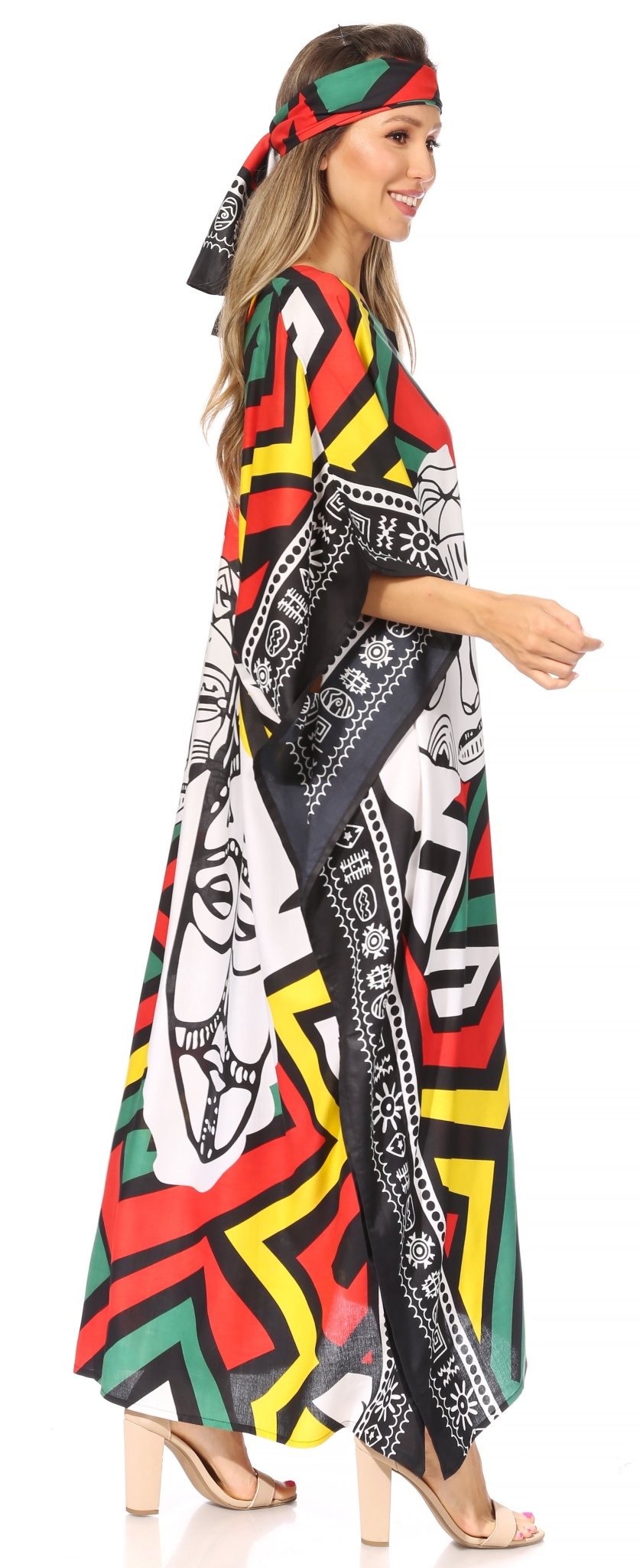 Sakkas Mera Women's Long Loose Short Sleeve Summer Casual Caftan Kaftan Dress - Buy One, Get One 50% Off dresses La Vie Bien Sakkas Mera Women's Long Loose Short Sleeve Summer Casual Caftan Kaftan Dress - Buy One, Get One 50% Off