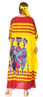 Sakkas Mera Women's Long Loose Short Sleeve Summer Casual Caftan Kaftan Dress - Buy One, Get One 50% Off dresses La Vie Bien Sakkas Mera Women's Long Loose Short Sleeve Summer Casual Caftan Kaftan Dress - Buy One, Get One 50% Off