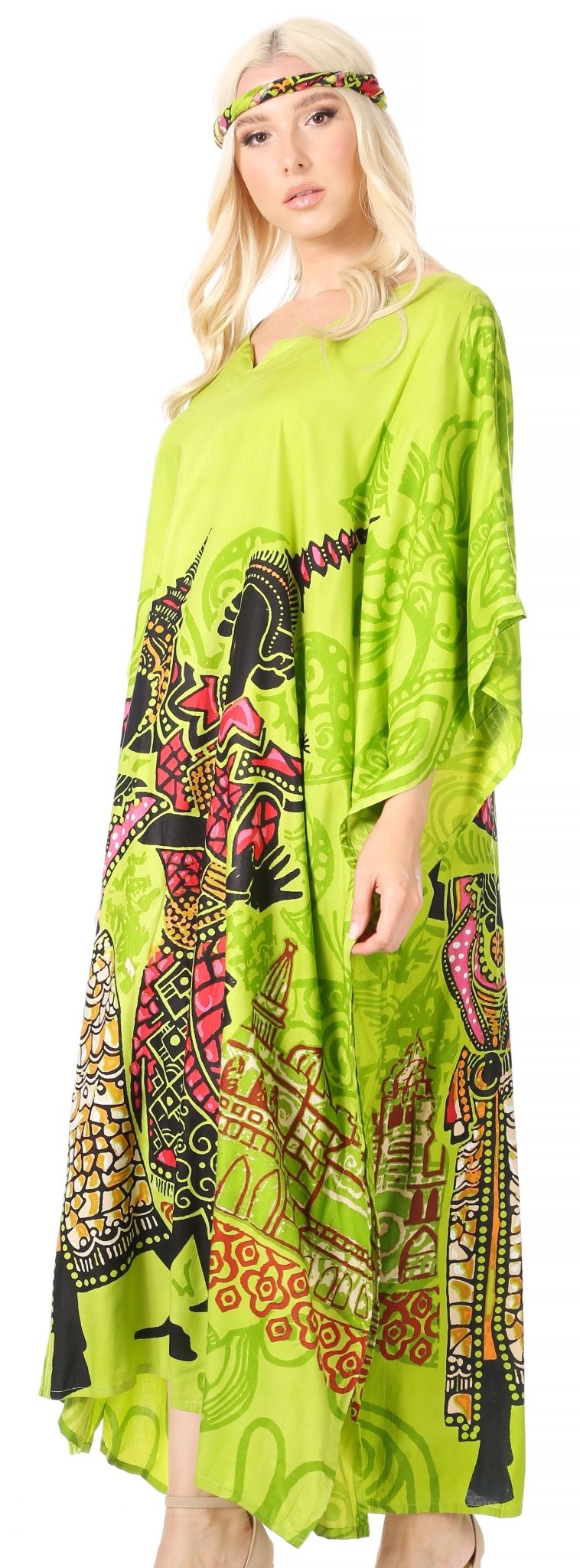 Sakkas Mera Women's Long Loose Short Sleeve Summer Casual Caftan Kaftan Dress - Buy One, Get One 50% Off dresses La Vie Bien Sakkas Mera Women's Long Loose Short Sleeve Summer Casual Caftan Kaftan Dress - Buy One, Get One 50% Off