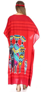 Sakkas Mera Women's Long Loose Short Sleeve Summer Casual Caftan Kaftan Dress - Buy One, Get One 50% Off dresses La Vie Bien Sakkas Mera Women's Long Loose Short Sleeve Summer Casual Caftan Kaftan Dress - Buy One, Get One 50% Off