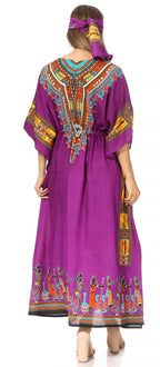 Sakkas Mera Women's Long Loose Short Sleeve Summer Casual Caftan Kaftan Dress - Buy One, Get One 50% Off dresses La Vie Bien Sakkas Mera Women's Long Loose Short Sleeve Summer Casual Caftan Kaftan Dress - Buy One, Get One 50% Off