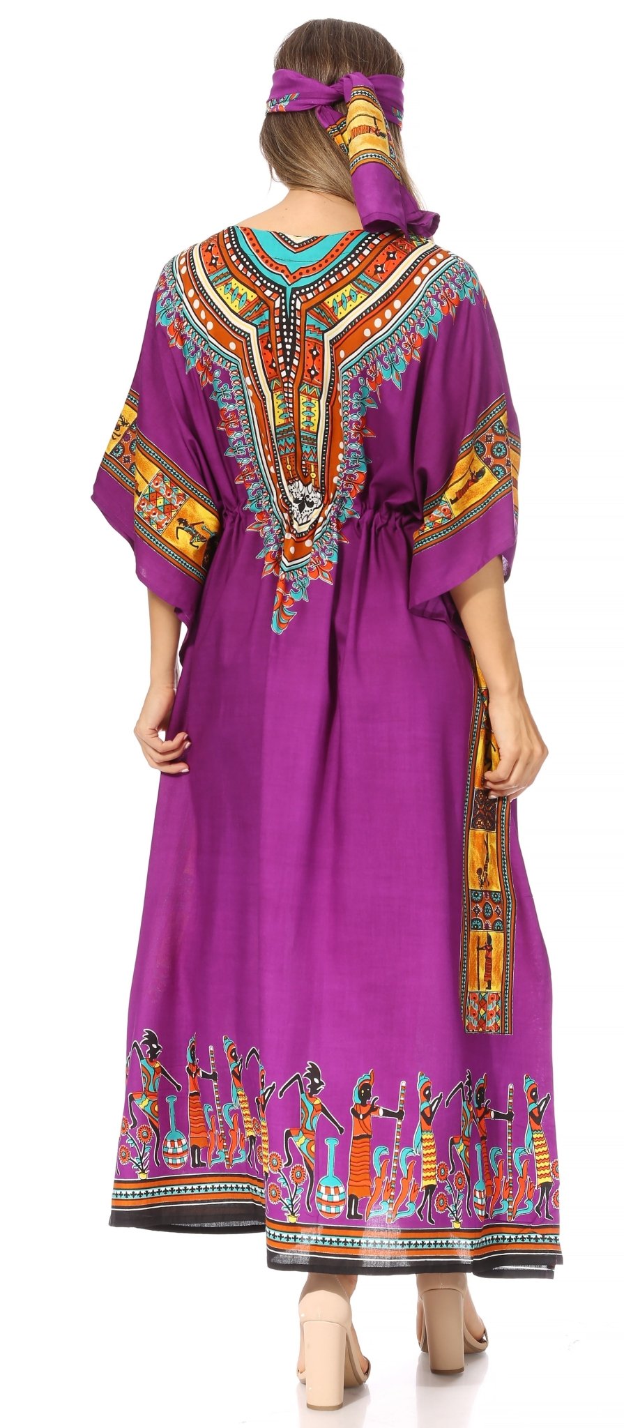 Sakkas Mera Women's Long Loose Short Sleeve Summer Casual Caftan Kaftan Dress - Buy One, Get One 50% Off dresses La Vie Bien Sakkas Mera Women's Long Loose Short Sleeve Summer Casual Caftan Kaftan Dress - Buy One, Get One 50% Off