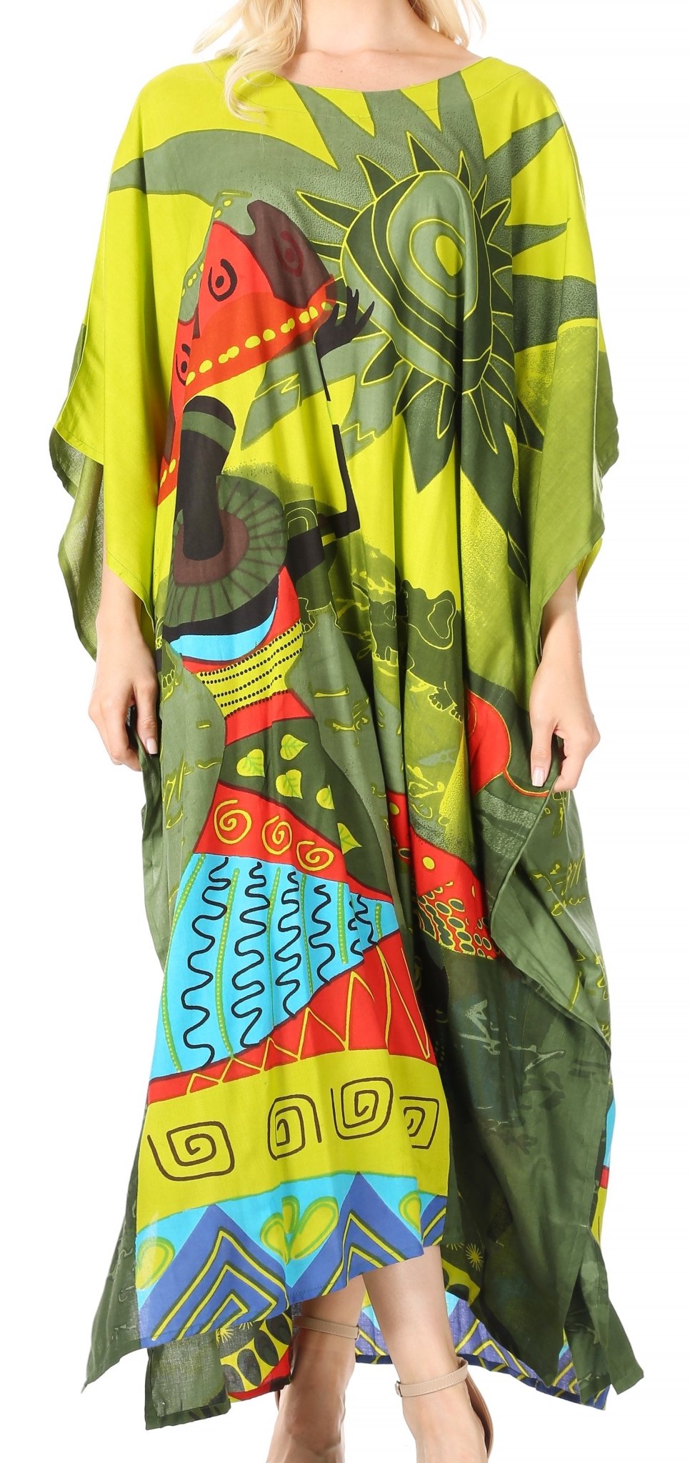 Sakkas Mera Women's Long Loose Short Sleeve Summer Casual Caftan Kaftan Dress - Buy One, Get One 50% Off dresses La Vie Bien Sakkas Mera Women's Long Loose Short Sleeve Summer Casual Caftan Kaftan Dress - Buy One, Get One 50% Off