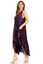 Sakkas Moon and Stars Batik Caftan Tank Dress / Cover Up dresses La Vie Bien Sakkas Moon and Stars Batik Caftan Tank Dress / Cover Up