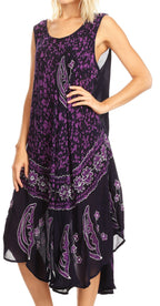 Sakkas Moon and Stars Batik Caftan Tank Dress / Cover Up dresses La Vie Bien Sakkas Moon and Stars Batik Caftan Tank Dress / Cover Up