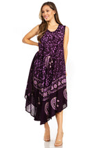 Sakkas Moon and Stars Batik Caftan Tank Dress / Cover Up dresses La Vie Bien Sakkas Moon and Stars Batik Caftan Tank Dress / Cover Up