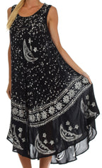 Sakkas Moon and Stars Batik Caftan Tank Dress / Cover Up dresses La Vie Bien Sakkas Moon and Stars Batik Caftan Tank Dress / Cover Up