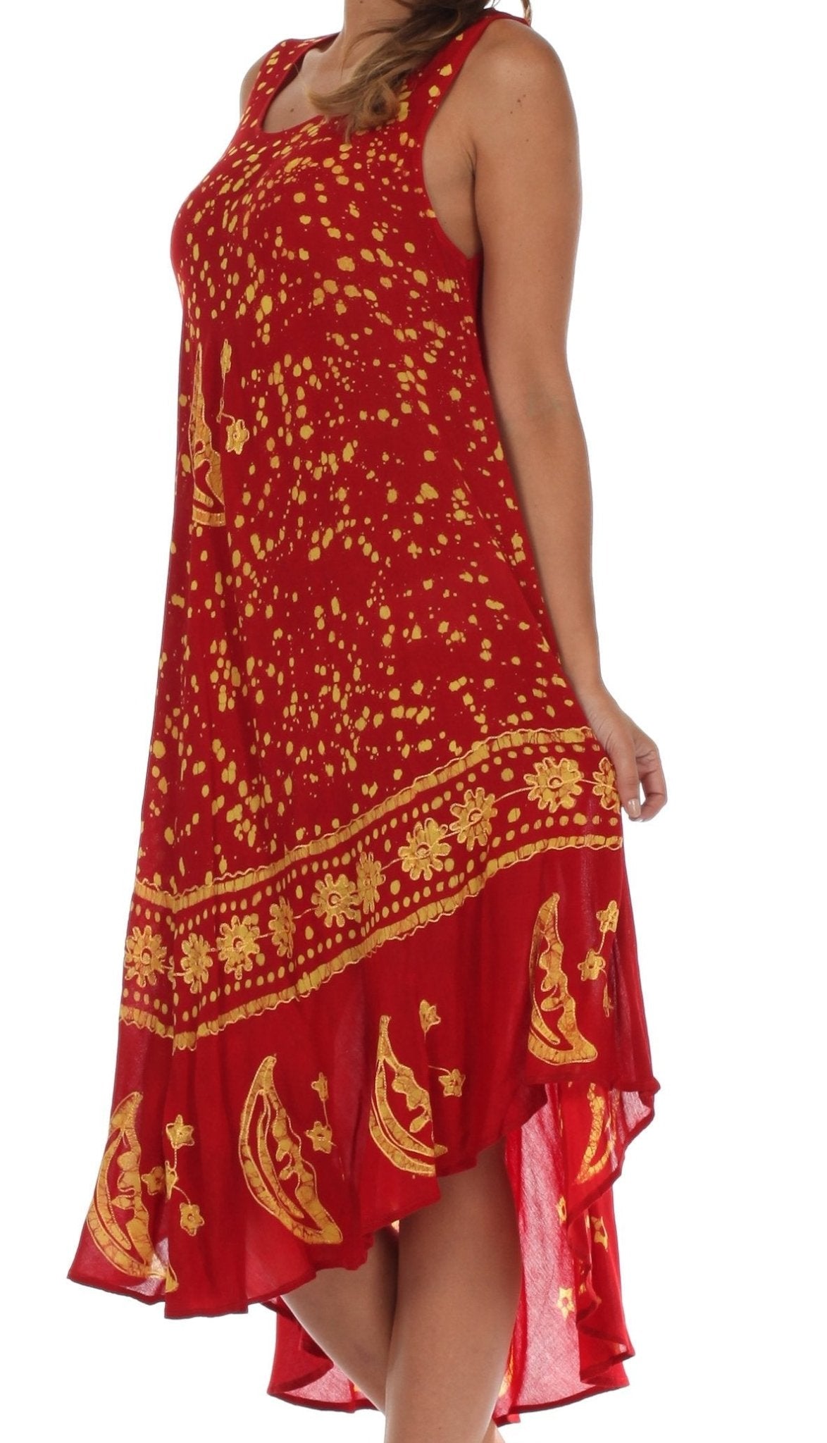 Sakkas Moon and Stars Batik Caftan Tank Dress / Cover Up dresses La Vie Bien Sakkas Moon and Stars Batik Caftan Tank Dress / Cover Up