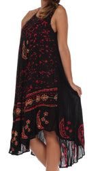 Sakkas Moon and Stars Batik Caftan Tank Dress / Cover Up dresses La Vie Bien Sakkas Moon and Stars Batik Caftan Tank Dress / Cover Up
