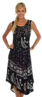 Sakkas Moon and Stars Batik Caftan Tank Dress / Cover Up dresses La Vie Bien Sakkas Moon and Stars Batik Caftan Tank Dress / Cover Up