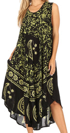 Sakkas Moon and Stars Batik Caftan Tank Dress / Cover Up dresses La Vie Bien Sakkas Moon and Stars Batik Caftan Tank Dress / Cover Up