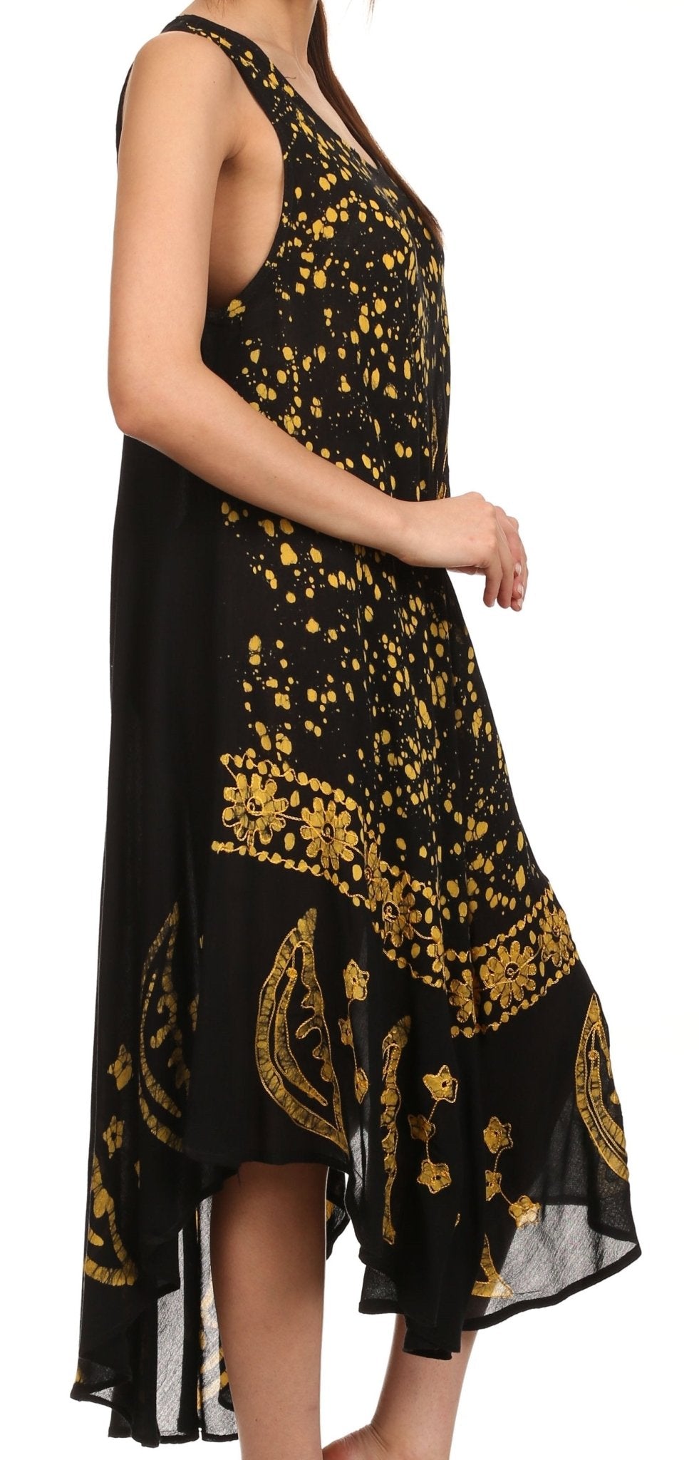 Sakkas Moon and Stars Batik Caftan Tank Dress / Cover Up dresses La Vie Bien Sakkas Moon and Stars Batik Caftan Tank Dress / Cover Up