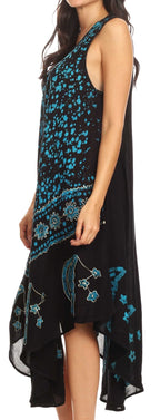 Sakkas Moon and Stars Batik Caftan Tank Dress / Cover Up dresses La Vie Bien Sakkas Moon and Stars Batik Caftan Tank Dress / Cover Up