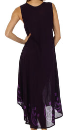 Sakkas Moon and Stars Batik Caftan Tank Dress / Cover Up dresses La Vie Bien Sakkas Moon and Stars Batik Caftan Tank Dress / Cover Up
