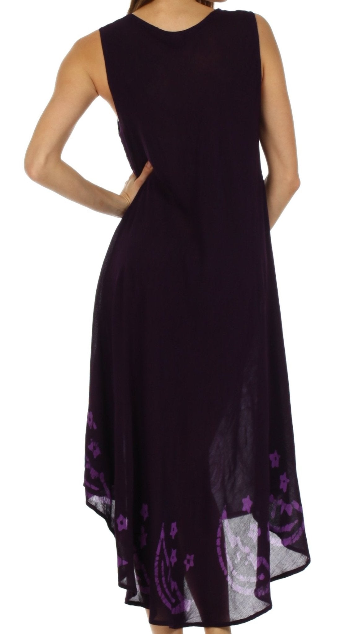 Sakkas Moon and Stars Batik Caftan Tank Dress / Cover Up dresses La Vie Bien Sakkas Moon and Stars Batik Caftan Tank Dress / Cover Up