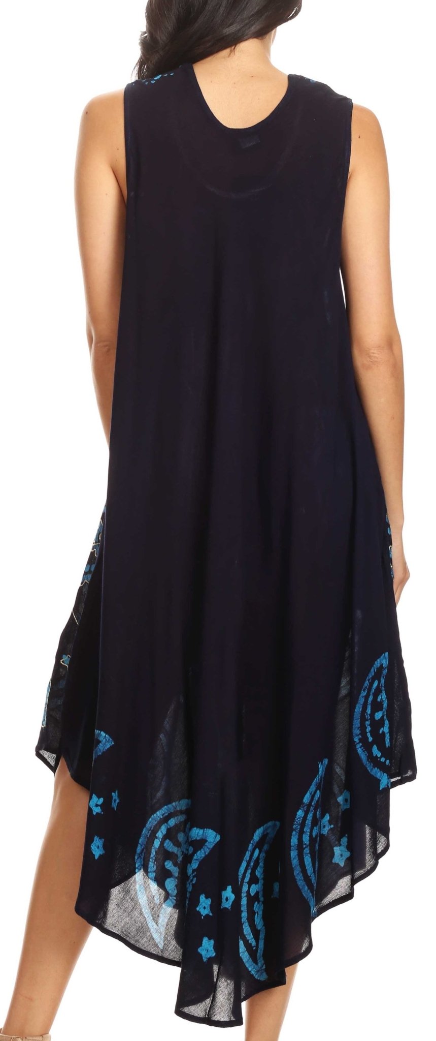 Sakkas Moon and Stars Batik Caftan Tank Dress / Cover Up dresses La Vie Bien Sakkas Moon and Stars Batik Caftan Tank Dress / Cover Up