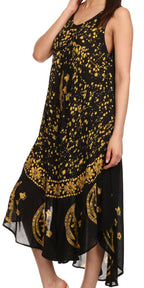Sakkas Moon and Stars Batik Caftan Tank Dress / Cover Up dresses La Vie Bien Sakkas Moon and Stars Batik Caftan Tank Dress / Cover Up