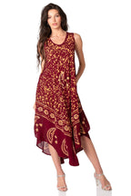 Sakkas Moon and Stars Batik Caftan Tank Dress / Cover Up dresses La Vie Bien Sakkas Moon and Stars Batik Caftan Tank Dress / Cover Up