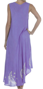 Sakkas Moon and Stars Batik Caftan Tank Dress / Cover Up dresses La Vie Bien Sakkas Moon and Stars Batik Caftan Tank Dress / Cover Up