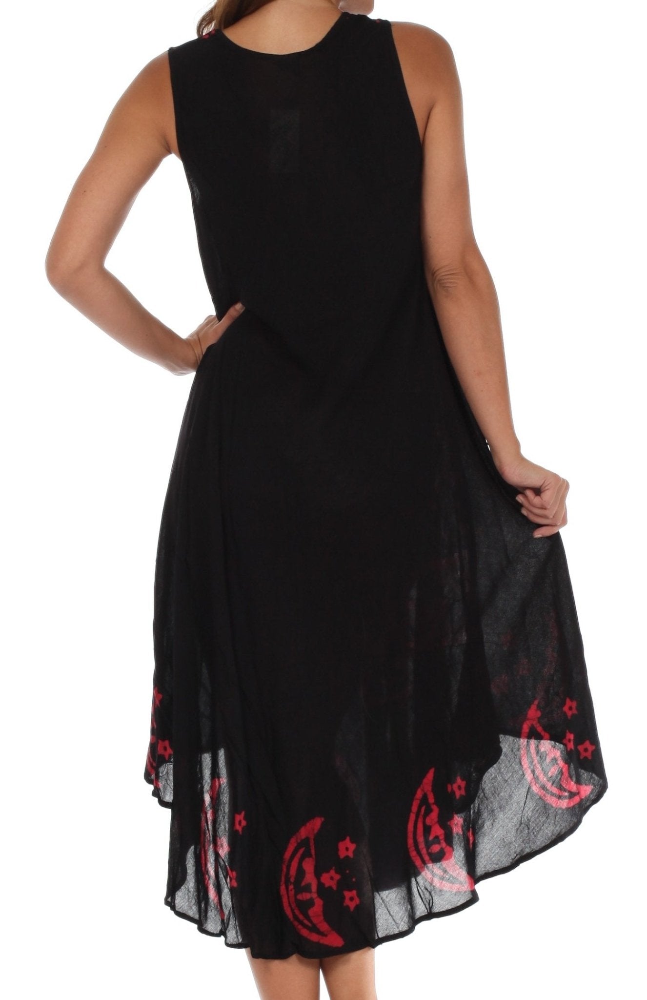 Sakkas Moon and Stars Batik Caftan Tank Dress / Cover Up dresses La Vie Bien Sakkas Moon and Stars Batik Caftan Tank Dress / Cover Up