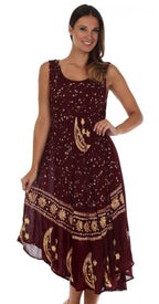 Sakkas Moon and Stars Batik Caftan Tank Dress / Cover Up dresses La Vie Bien Sakkas Moon and Stars Batik Caftan Tank Dress / Cover Up