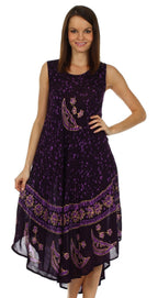 Sakkas Moon and Stars Batik Caftan Tank Dress / Cover Up dresses La Vie Bien Sakkas Moon and Stars Batik Caftan Tank Dress / Cover Up