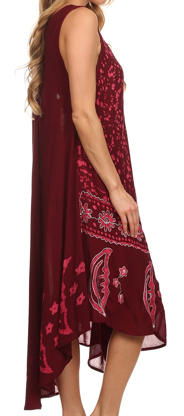 Sakkas Moon and Stars Batik Caftan Tank Dress / Cover Up dresses La Vie Bien Sakkas Moon and Stars Batik Caftan Tank Dress / Cover Up