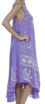Sakkas Moon and Stars Batik Caftan Tank Dress / Cover Up dresses La Vie Bien Sakkas Moon and Stars Batik Caftan Tank Dress / Cover Up