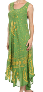 Sakkas Moon and Stars Batik Caftan Tank Dress / Cover Up dresses La Vie Bien Sakkas Moon and Stars Batik Caftan Tank Dress / Cover Up
