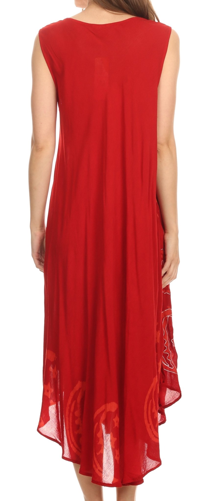 Sakkas Moon and Stars Batik Caftan Tank Dress / Cover Up dresses La Vie Bien Sakkas Moon and Stars Batik Caftan Tank Dress / Cover Up