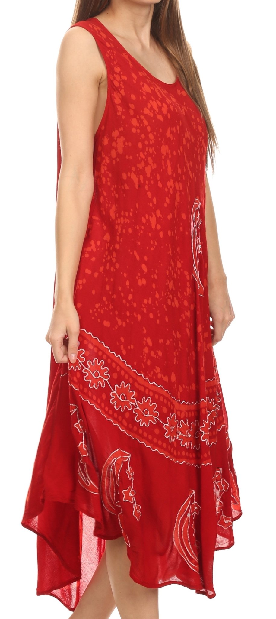 Sakkas Moon and Stars Batik Caftan Tank Dress / Cover Up dresses La Vie Bien Sakkas Moon and Stars Batik Caftan Tank Dress / Cover Up