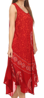 Sakkas Moon and Stars Batik Caftan Tank Dress / Cover Up dresses La Vie Bien Sakkas Moon and Stars Batik Caftan Tank Dress / Cover Up