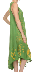 Sakkas Moon and Stars Batik Caftan Tank Dress / Cover Up dresses La Vie Bien Sakkas Moon and Stars Batik Caftan Tank Dress / Cover Up