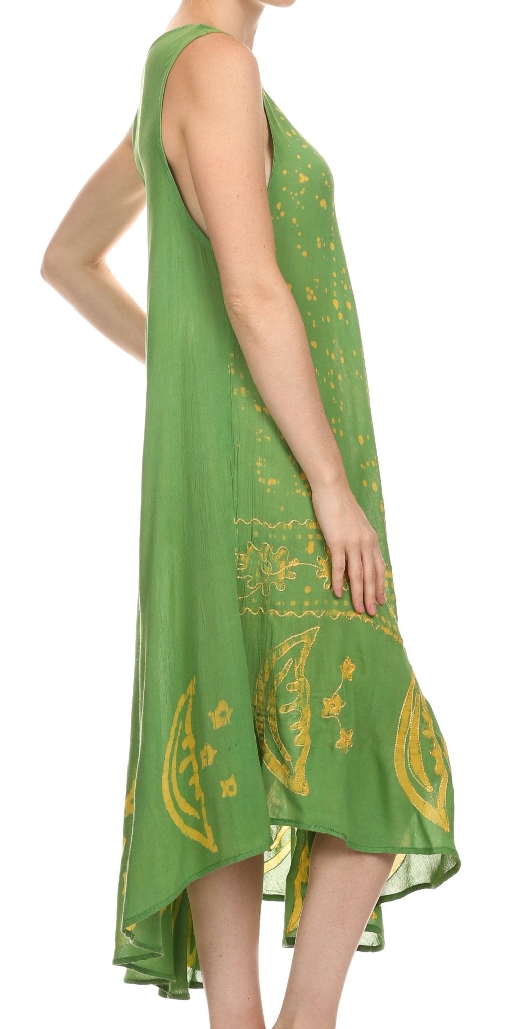 Sakkas Moon and Stars Batik Caftan Tank Dress / Cover Up dresses La Vie Bien Sakkas Moon and Stars Batik Caftan Tank Dress / Cover Up