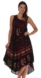Sakkas Moon and Stars Batik Caftan Tank Dress / Cover Up dresses La Vie Bien Sakkas Moon and Stars Batik Caftan Tank Dress / Cover Up