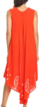 Sakkas Moon and Stars Batik Caftan Tank Dress / Cover Up dresses La Vie Bien Sakkas Moon and Stars Batik Caftan Tank Dress / Cover Up