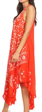Sakkas Moon and Stars Batik Caftan Tank Dress / Cover Up dresses La Vie Bien Sakkas Moon and Stars Batik Caftan Tank Dress / Cover Up